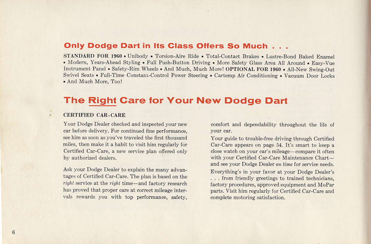 1960 Dodge Dart Owners Manual Page 33